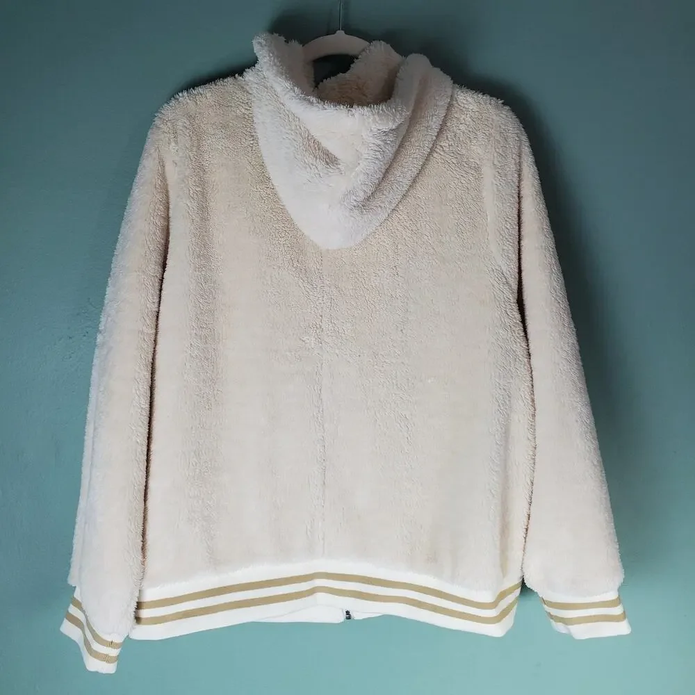 Torrid Womens Ivory Faux Fur Bomber Jacket Size 2